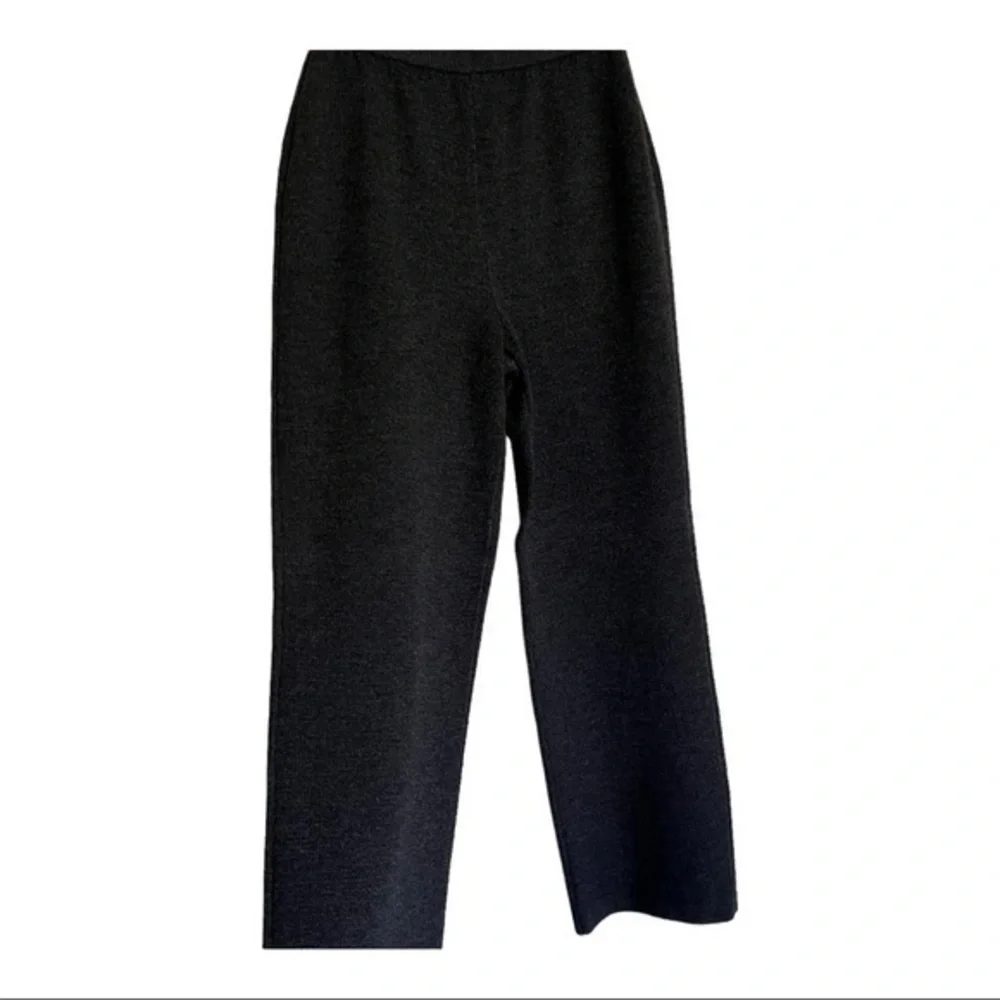 St John Collection by Marie Gray Boucle Slub Knit Heather Grey pant Size 4